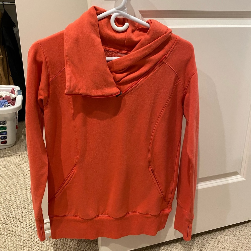 Zella asymmetrical zip coral sweatshirt